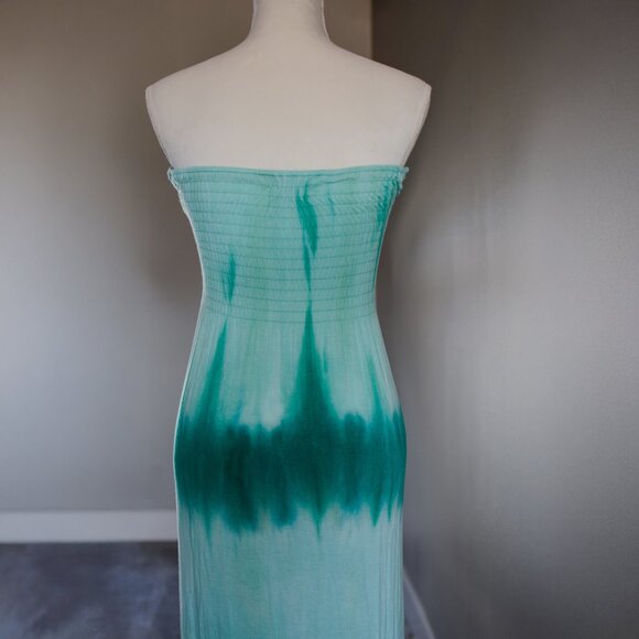 Rare Blue Tie Dye Strapless/Halter Maxi Dress - Picture 5 of 8